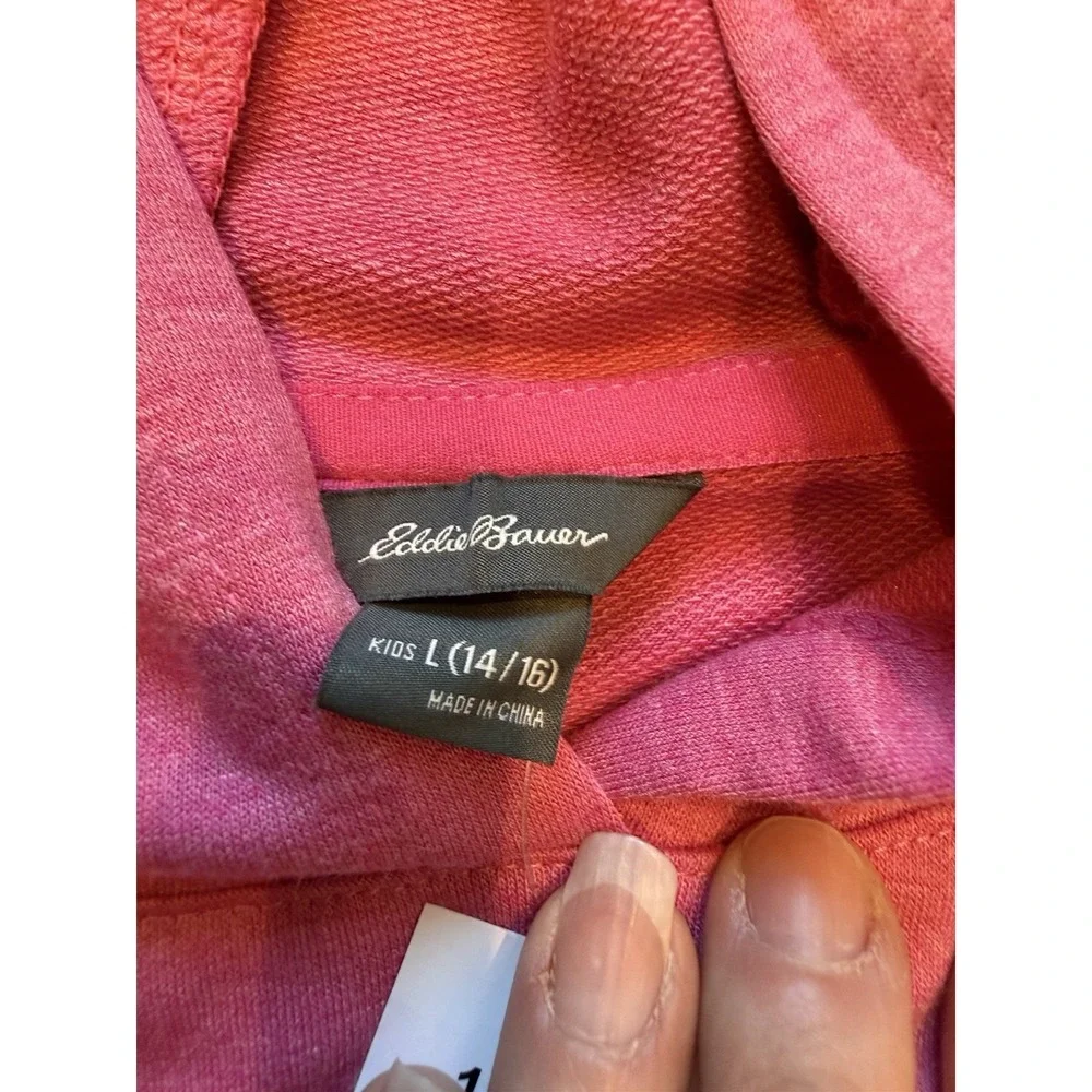 New Eddie Bauer Kids Pink Hoodie Girls Size‎ Large 14-16